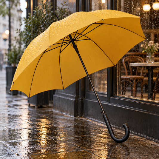 AI-generated styling illustration — Golden Hour Umbrella